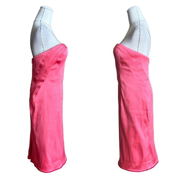 Zac Posen Coral Pink Strapless Sweetheart Fitted Bodycon Cocktail Dress Size 6/8 - Picture 4 of 16